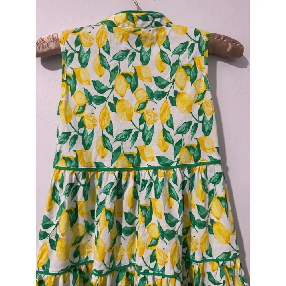 Duffield Lane lemon print cotton dress 6 kids